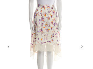 Zadig & Voltaire Floral Print Midi Length Skirt Size 2